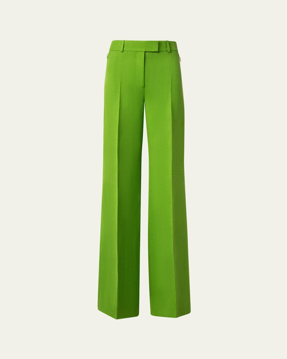 Fior Silk Viscose Shantung Wide Leg Pants